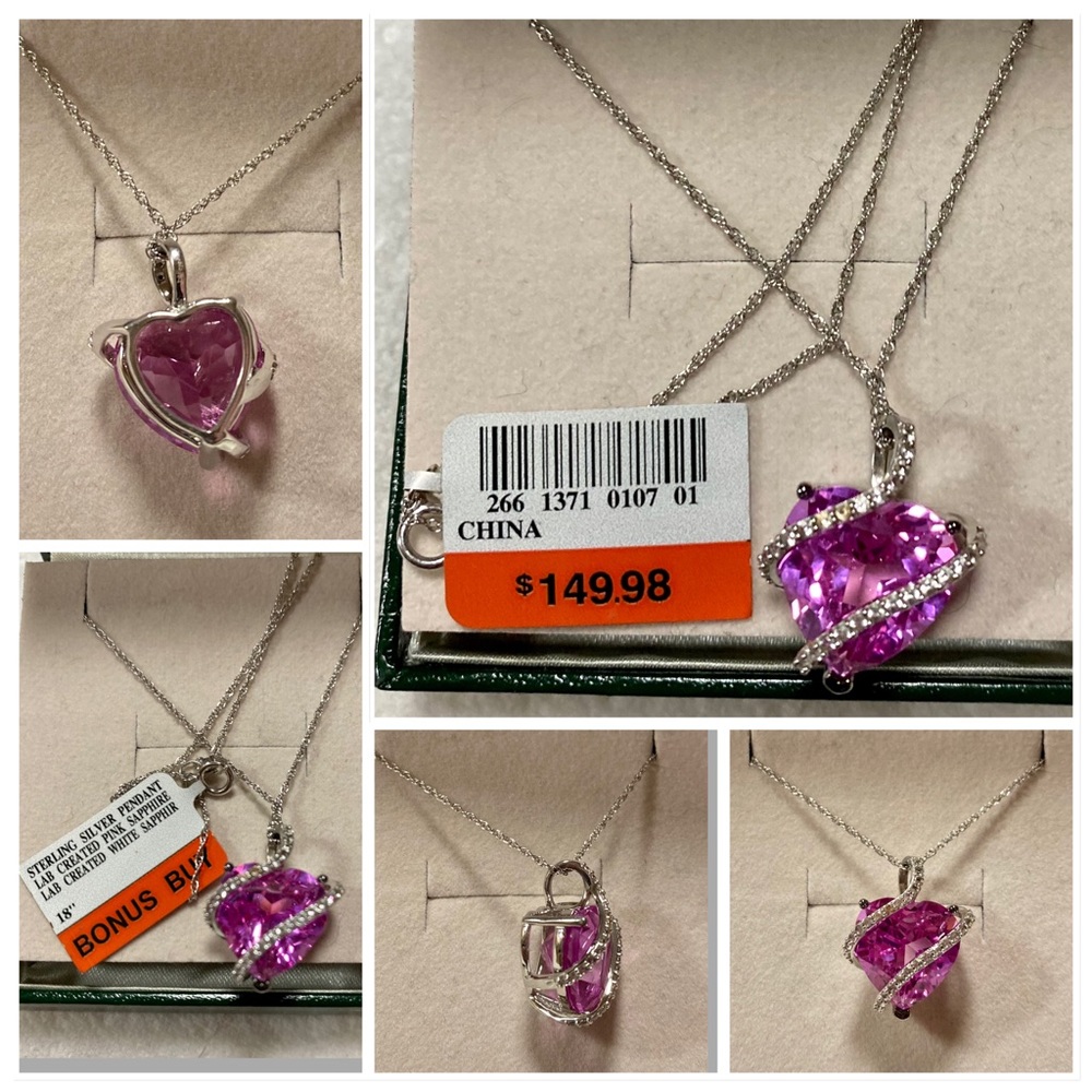 SS PENDANT WITH PINK AND WHITE SAPPHIRE.
